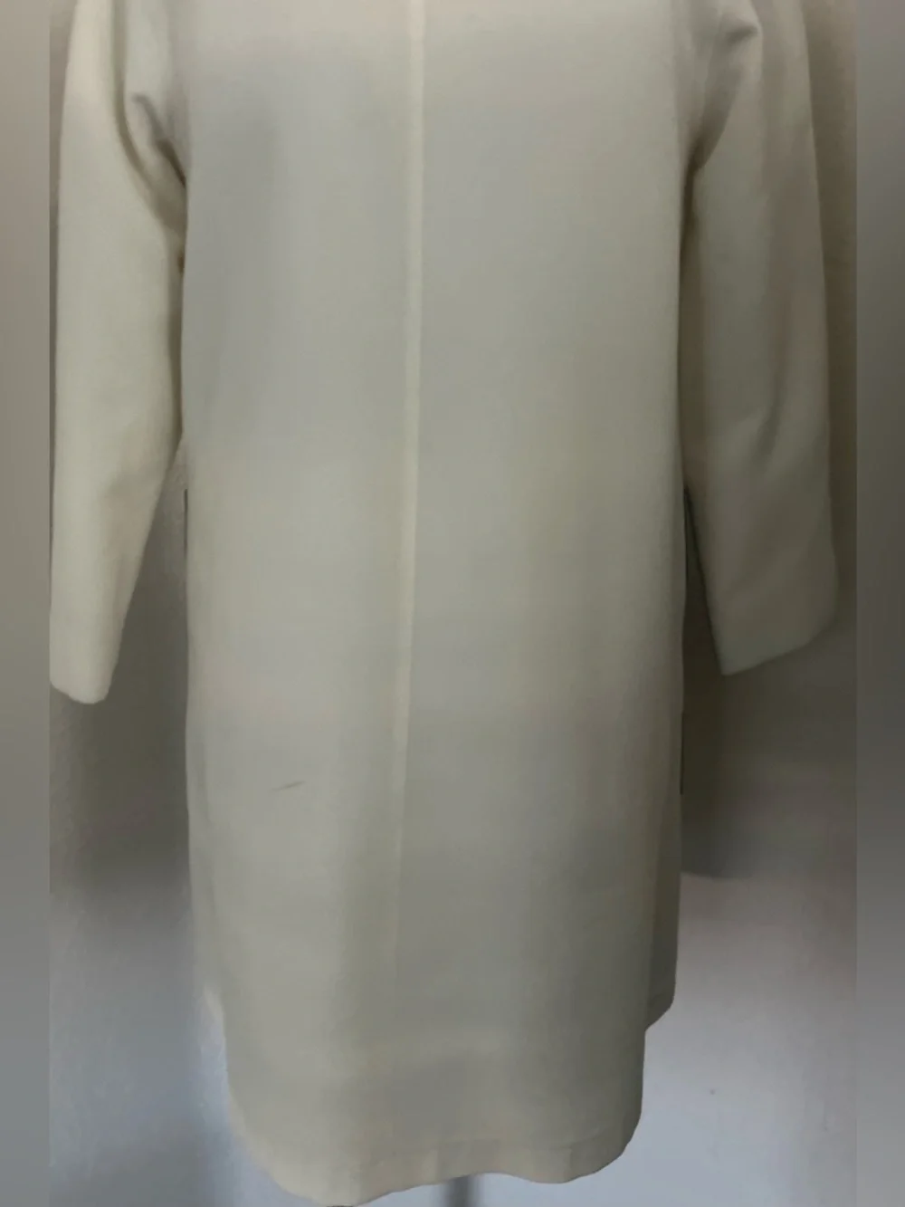 Contrast Trim Cream and Blue Long Trench Coat